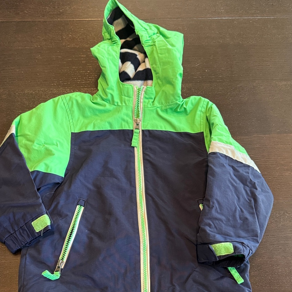 Hanna Andersson Navy and Light Gray Striped Fleece lined jacket
